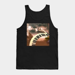 Wonderful curved piano on the beach Tank Top